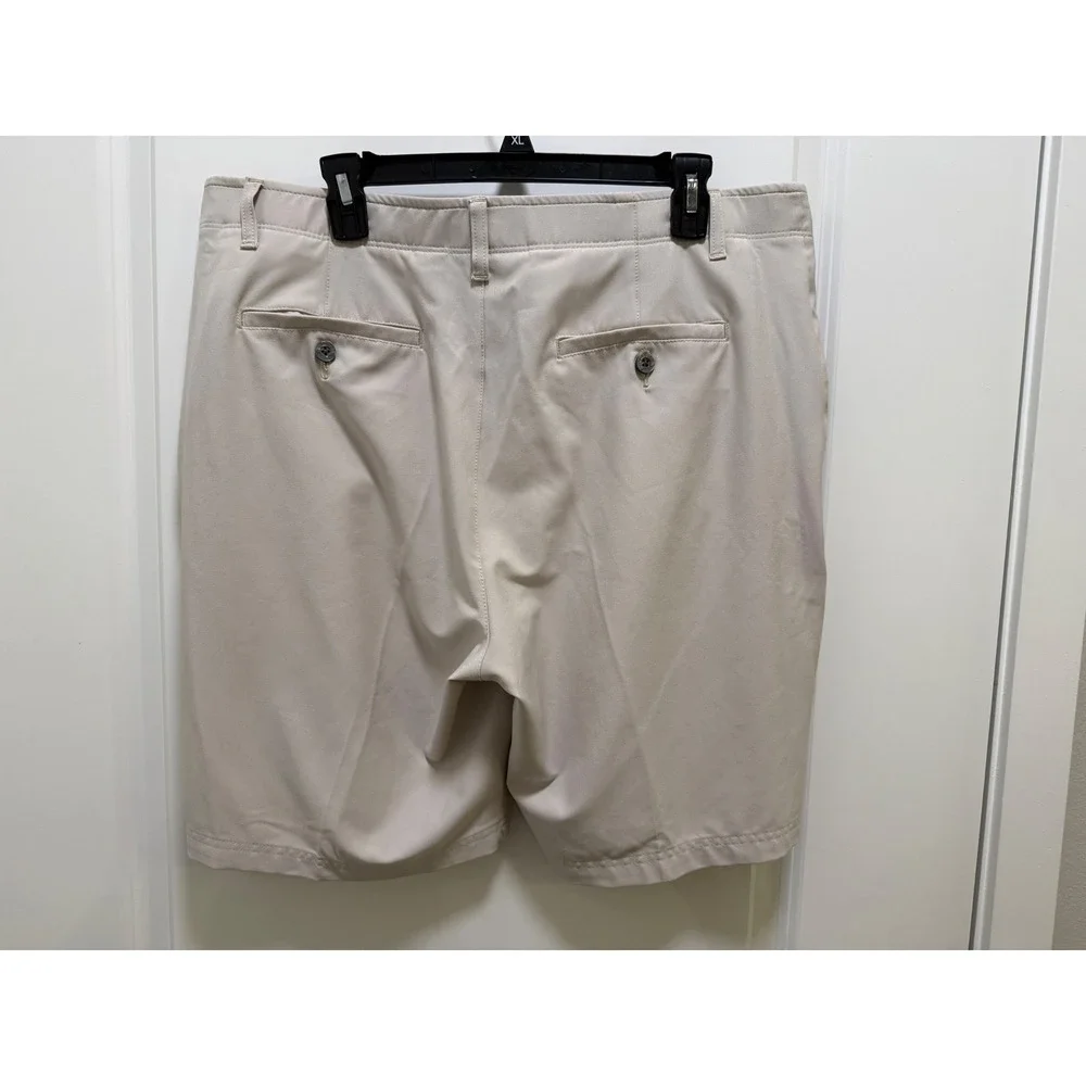 Pebble Beach Mens Performance Golf Shorts Tan Khaki Size 38 Stretch Lightweight